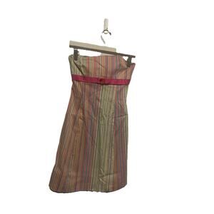 Robin Jordan Strapless Bandeau Striped Dress Y2K Vintage Size 2
